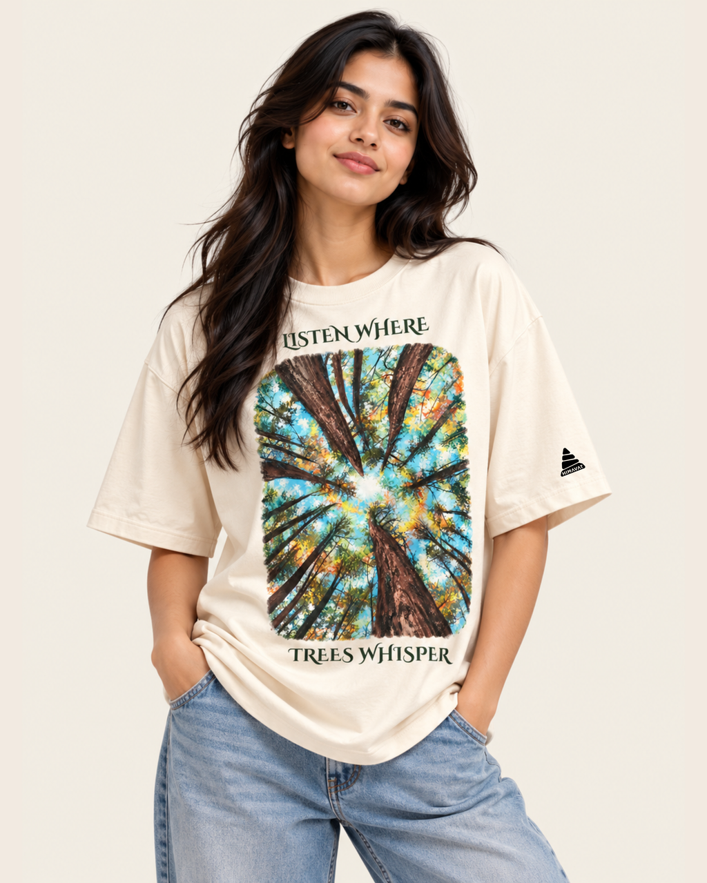 Tree Whisper Oversized T-shirt | Offwhite