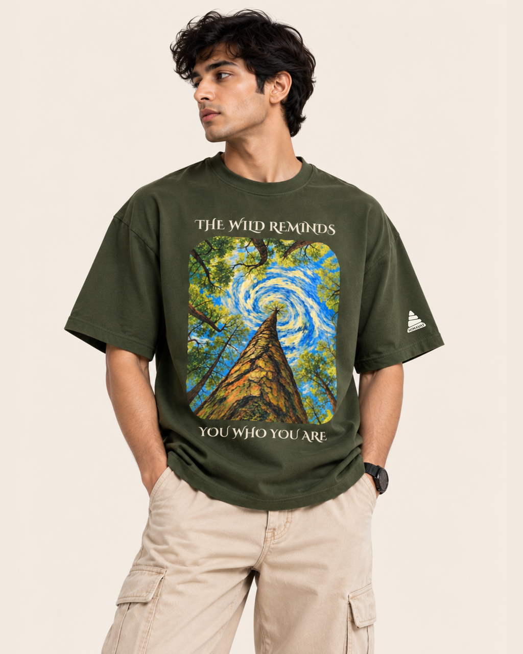 The Wild Reminds Oversized T-shirt | Olive Green