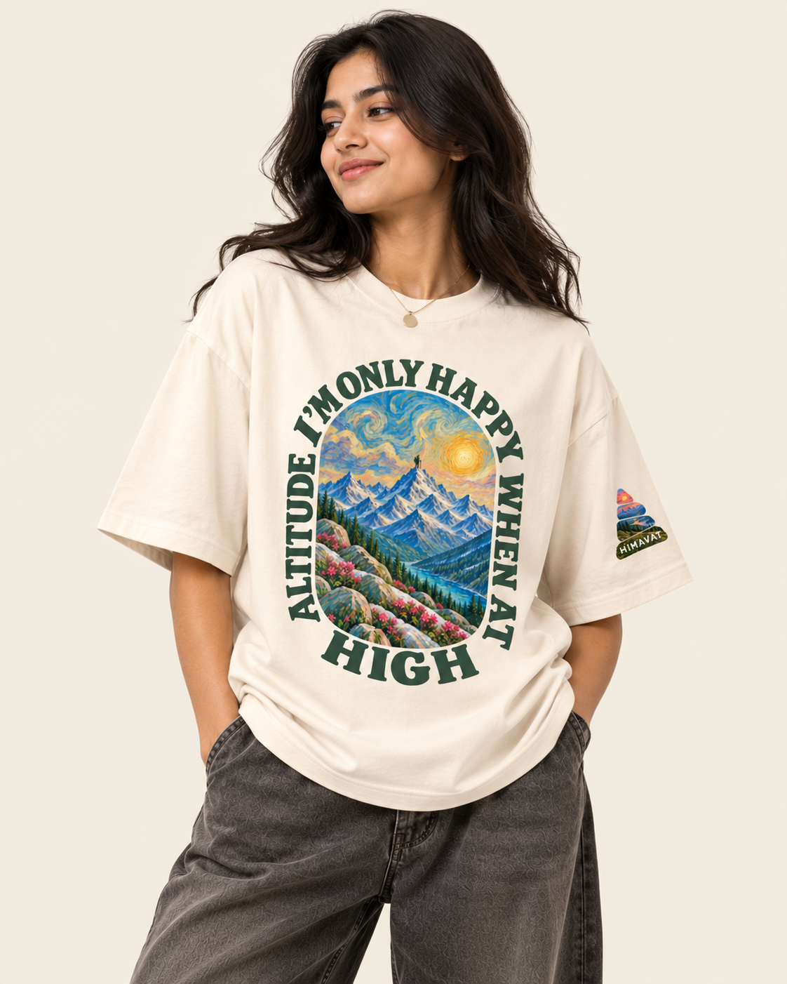 High Altitude Happiness Oversized T-Shirt | CLASSICS