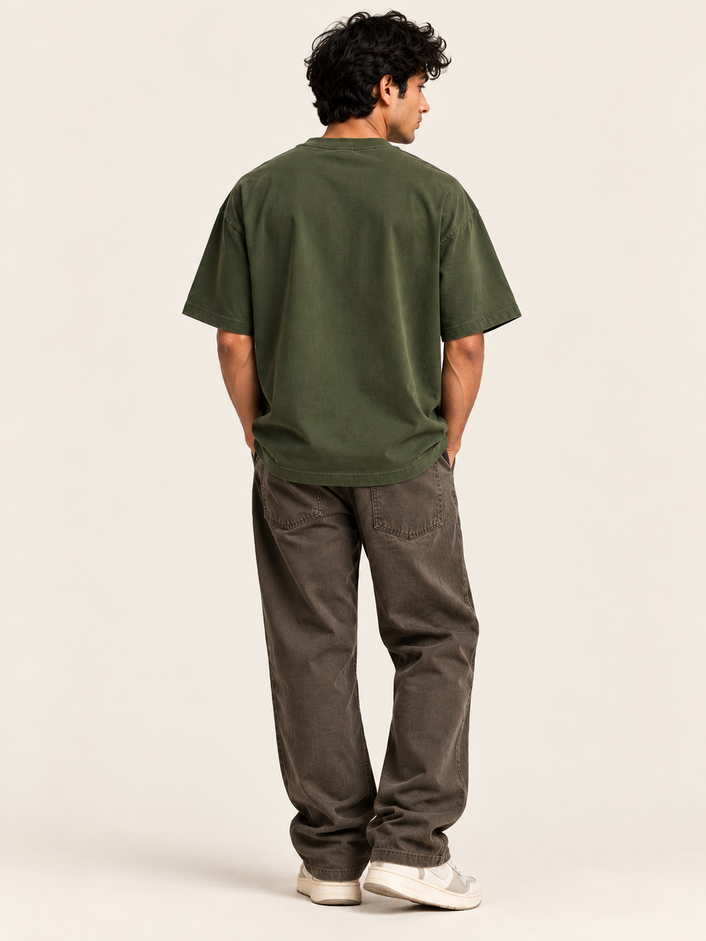 Shadows Have Stories Oversized T-shirt | Olive Green