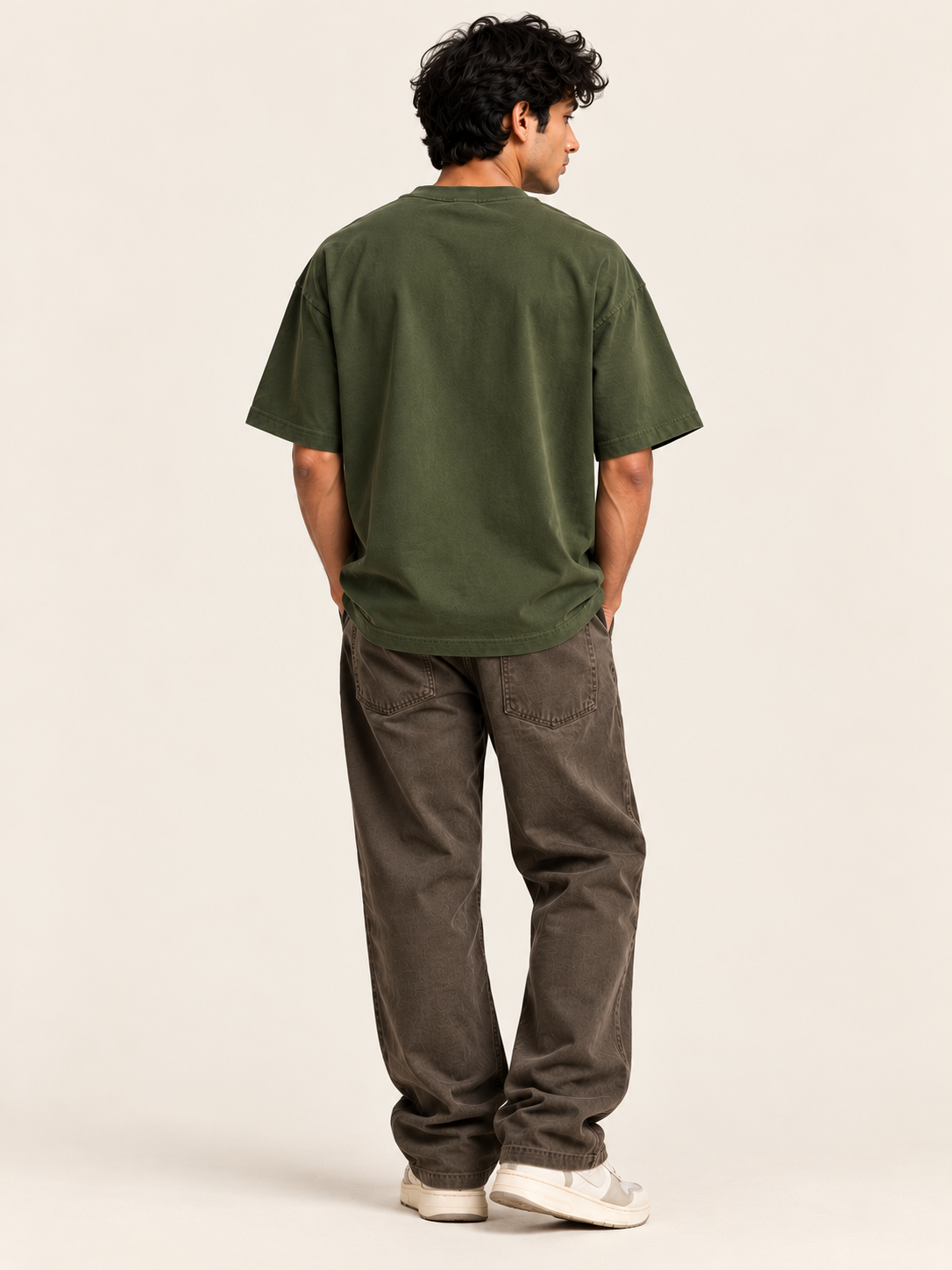 Shadows Have Stories Oversized T-shirt | Olive Green