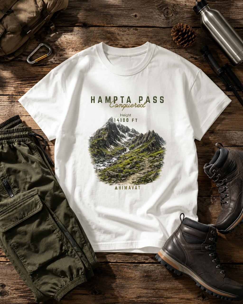 Hampta Pass Conquered T-Shirt