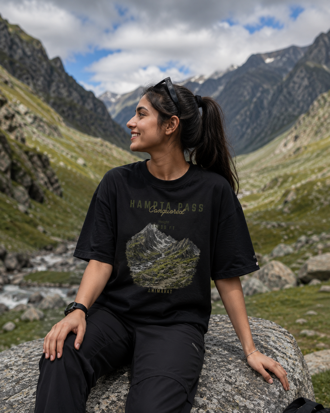 Hampta Pass Conquered T-Shirt