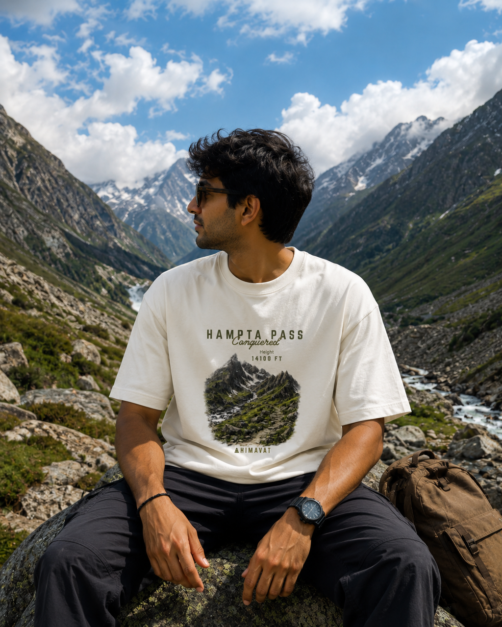 Hampta Pass Conquered T-Shirt
