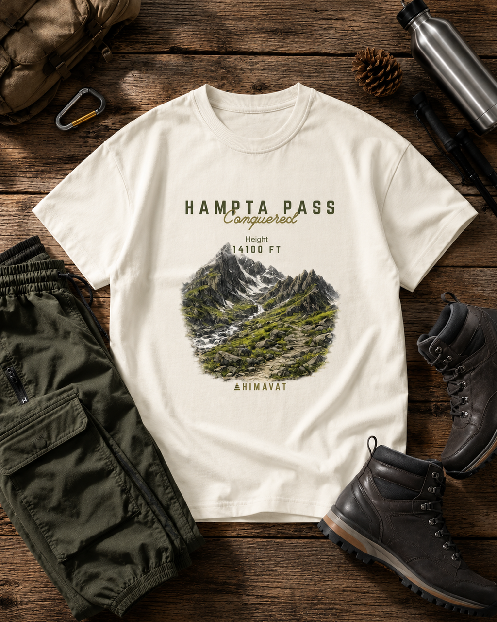 Hampta Pass Conquered T-Shirt