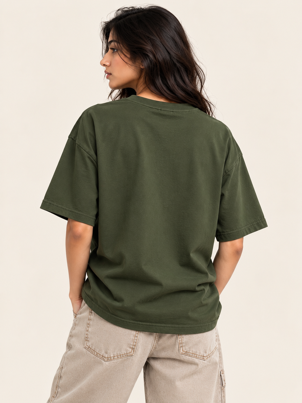 Shadows Have Stories Oversized T-shirt | Olive Green