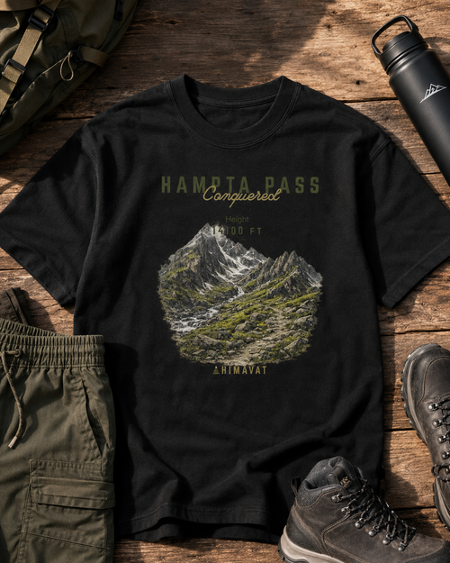 Hampta Pass Conquered T-Shirt